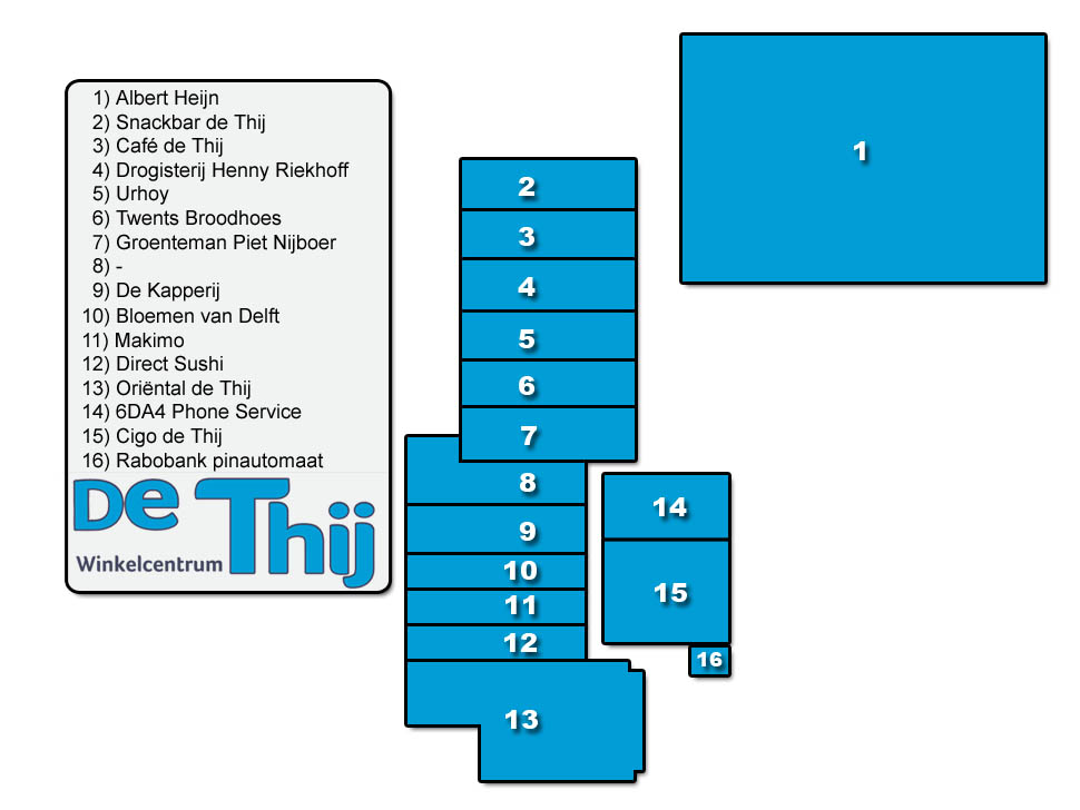 Plattegrond Winkelcentrum de Thij